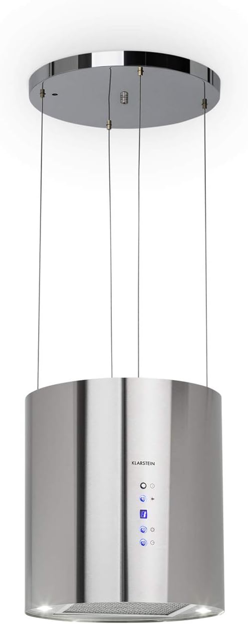 Klarstein campana extractora, 35 cm, 190 W, 590 m³/h, con iluminación LED, acero inoxidable
