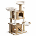 Árbol para gatos de madera con sisal y plataformas, beige, 120 cm