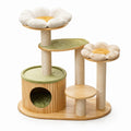 Árbol para gatos de bambú y sisal 120 cm beige/verde