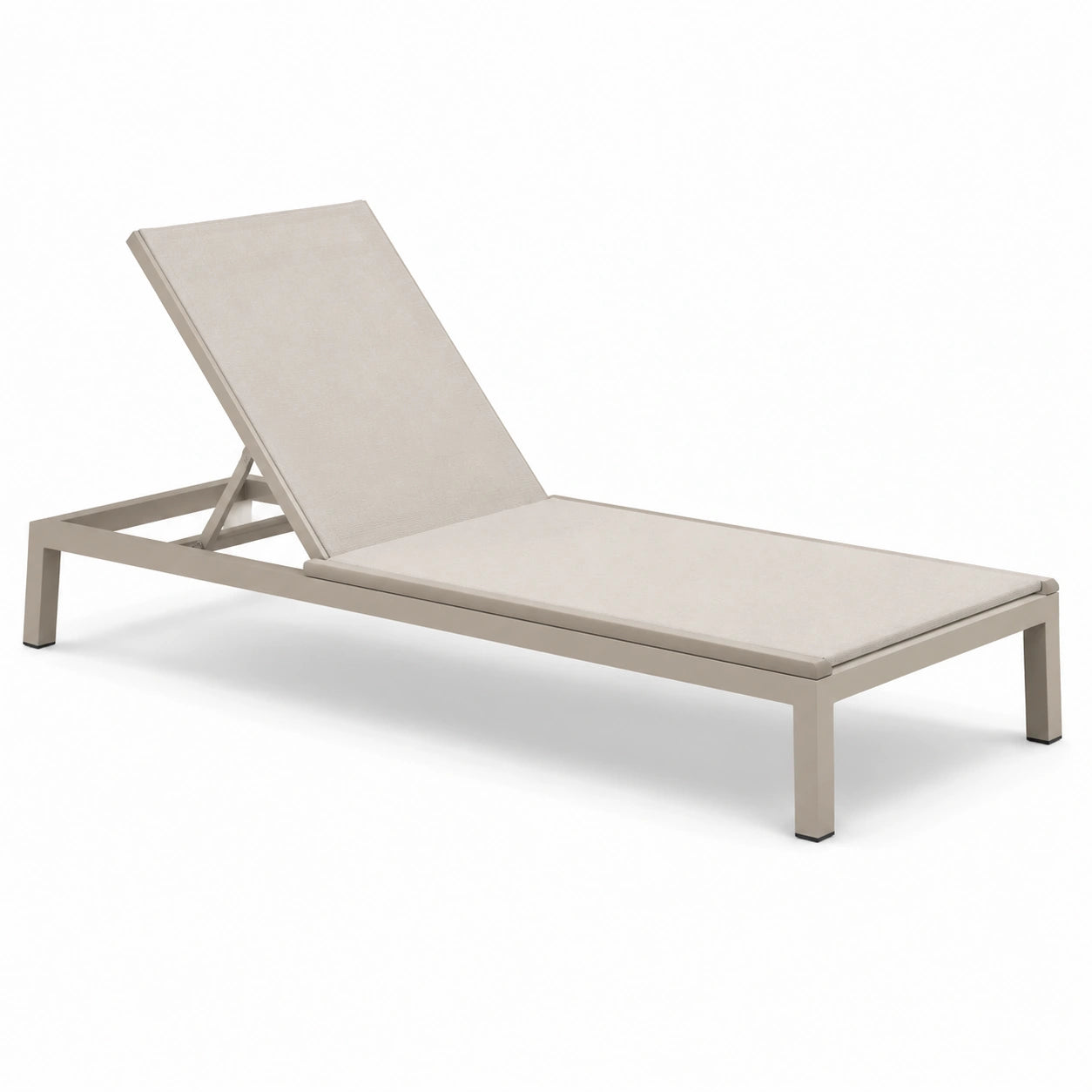 Tumbona de Jardín de Aluminio y Lona Beige 195x65x33 cm