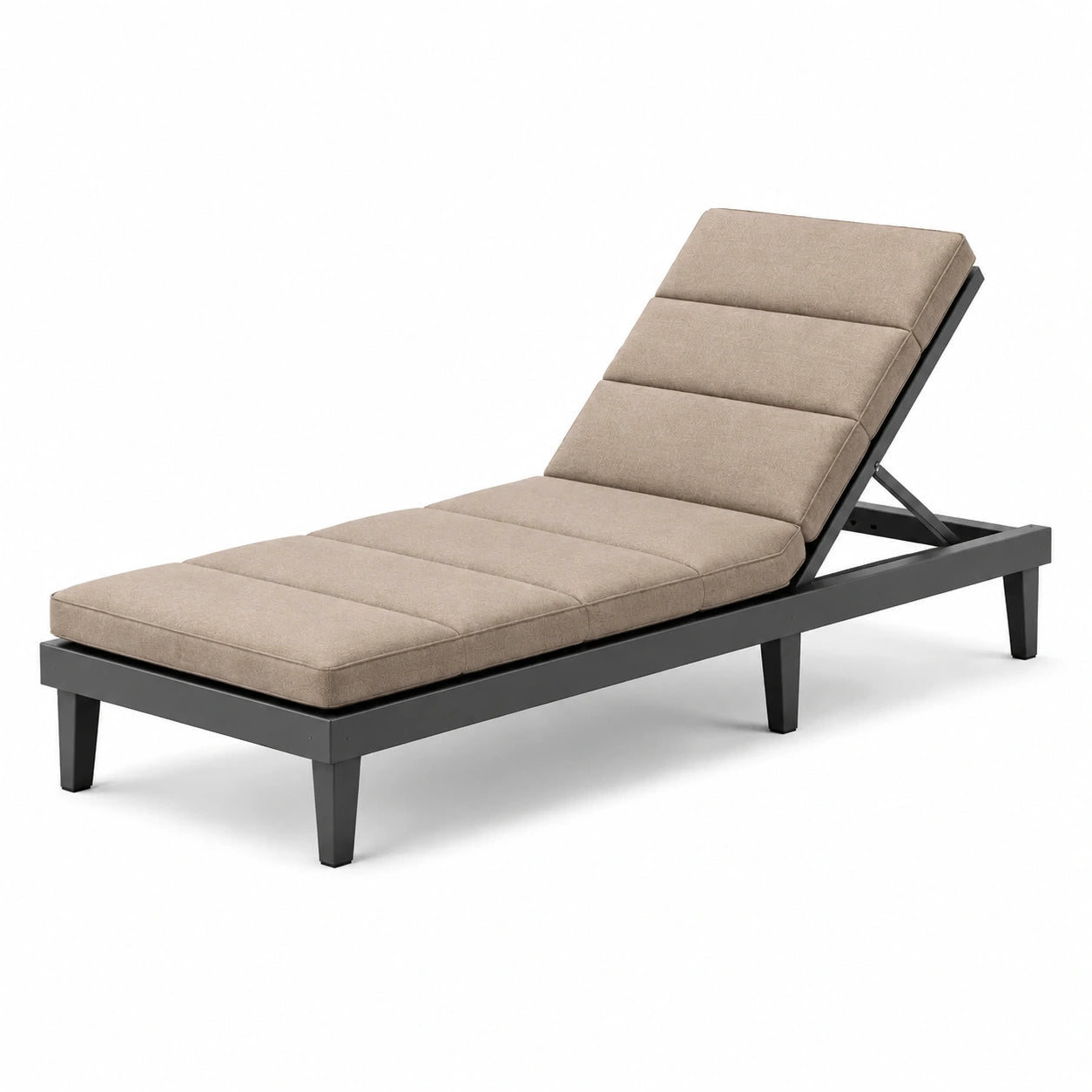 Tumbona ajustable de aluminio y poliéster beige