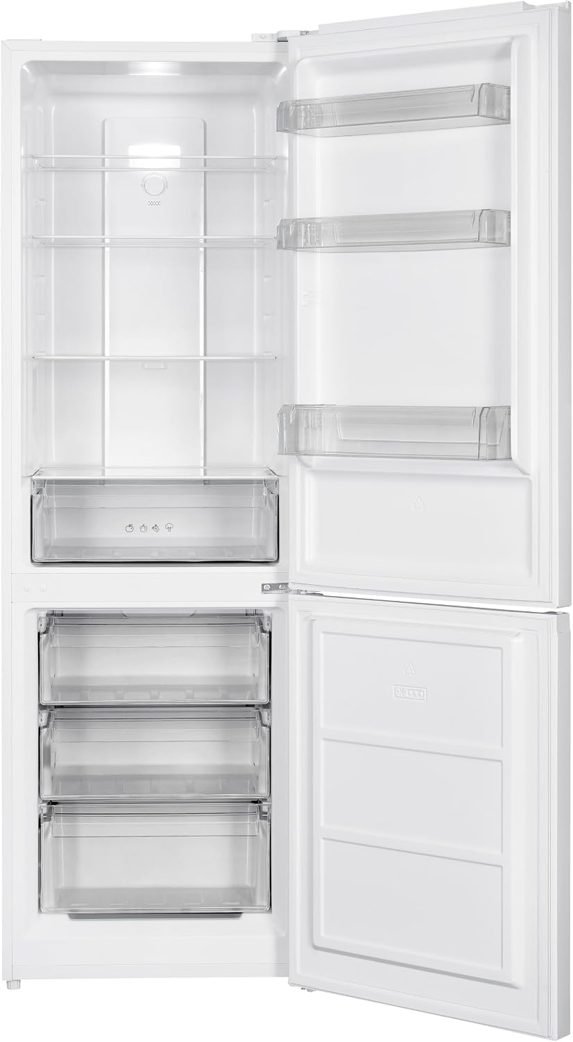 Frigorífico combi 3-FC18526WH, 186 × 60 cm, 293 L, No Frost, con iluminación LED, blanco, SAUBER