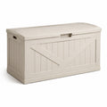 Arcón de plástico beige con tapa 117x45x57 cm