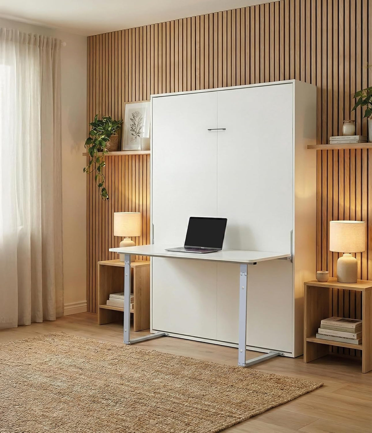 Cama, 135 × 190 cm, blanco, Vep Home