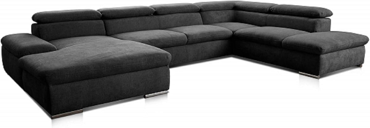 Sofá, 226 cm, regulable, negro, para el salón, Cavadore