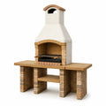 Barbacoa de ladrillo refractario y cemento con campana 210x122x65 cm