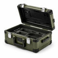 Caja de herramientas de aluminio con interior de espuma verde