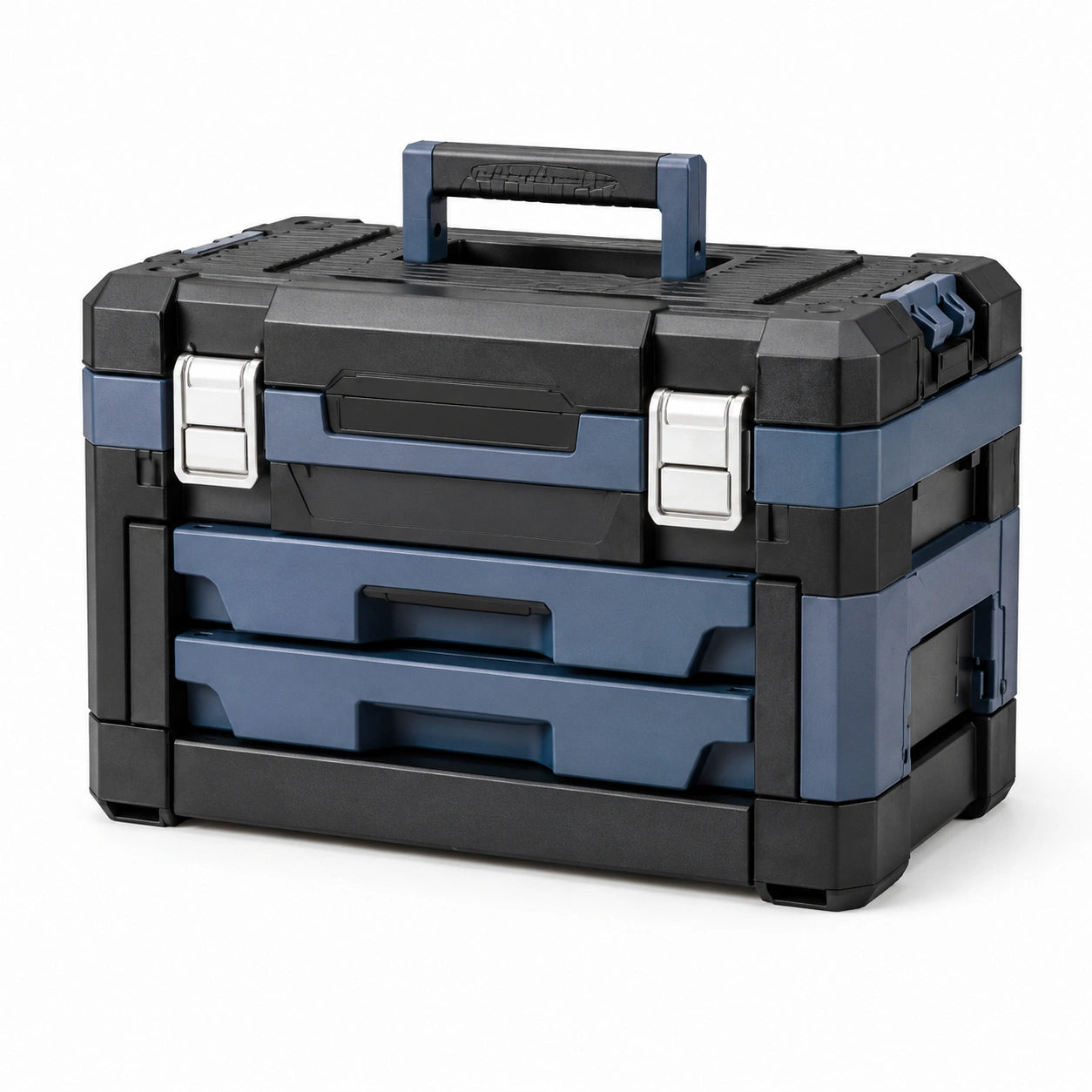 Caja de herramientas modular de plástico con 3 compartimentos extraíbles