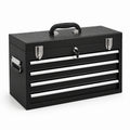 Caja de herramientas de acero con 4 cajones negra 50x23x32 cm