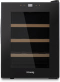 Vinoteca AGE12, 31 L, 8 °C, 18 °C, regulable, con estantes, acero inoxidable, negro, H.Koenig