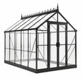 Invernadero de Aluminio Negro con Vidrio Templado