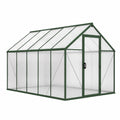 Invernadero de aluminio y policarbonato verde 3x2x2 m
