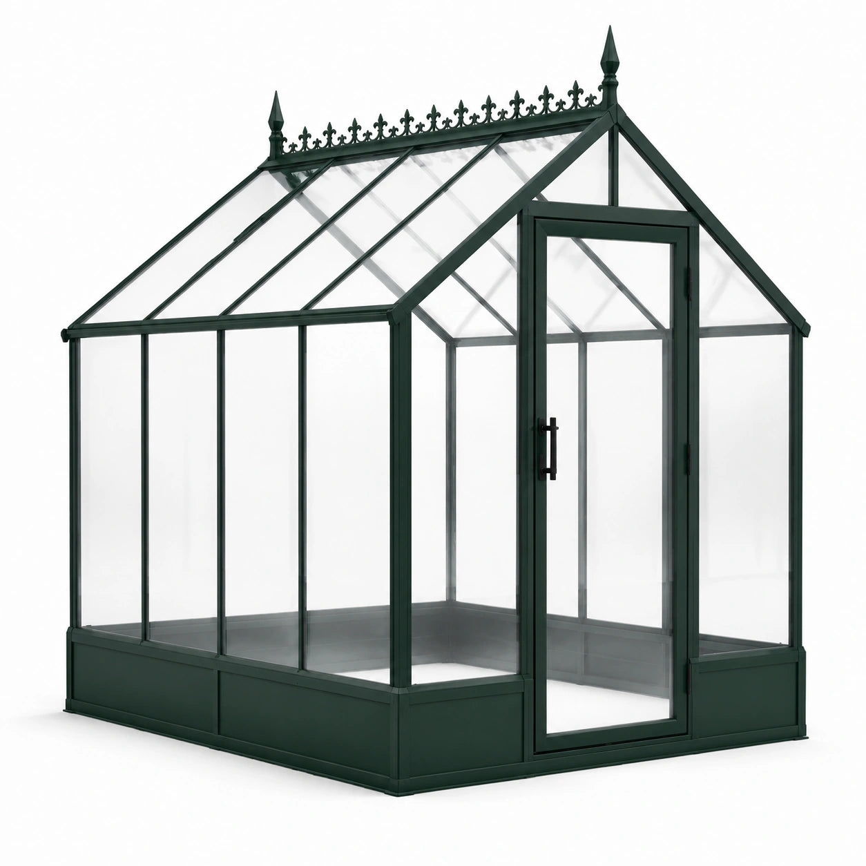 Invernadero de aluminio y policarbonato transparente verde 200x150x220 cm