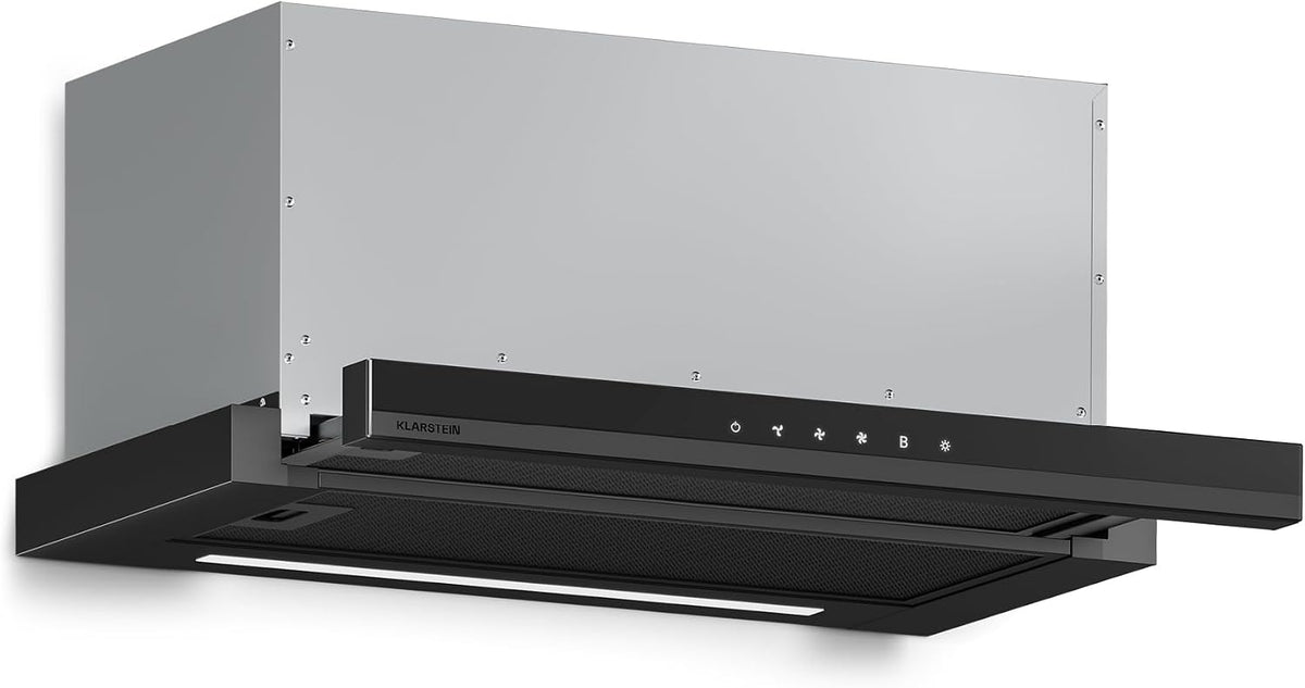 Klarstein campana extractora, 60 cm, 896 m³/h, con iluminación LED, negro, para la cocina