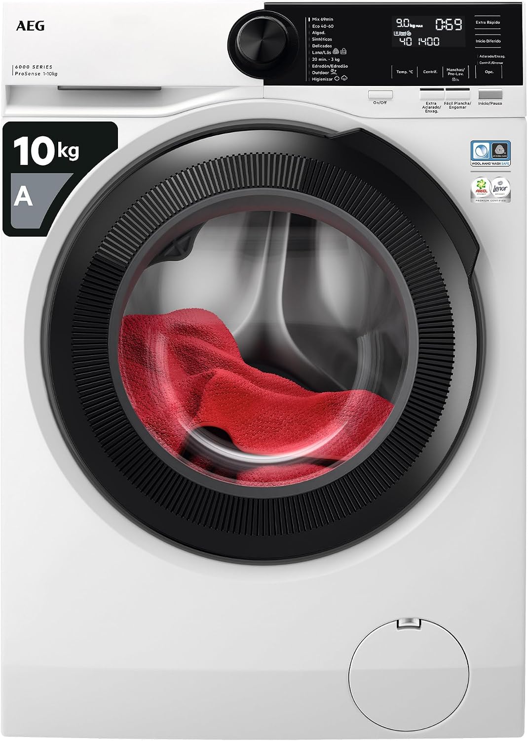 AEG LFR6214O4B lavadora, 10 kg, blanco