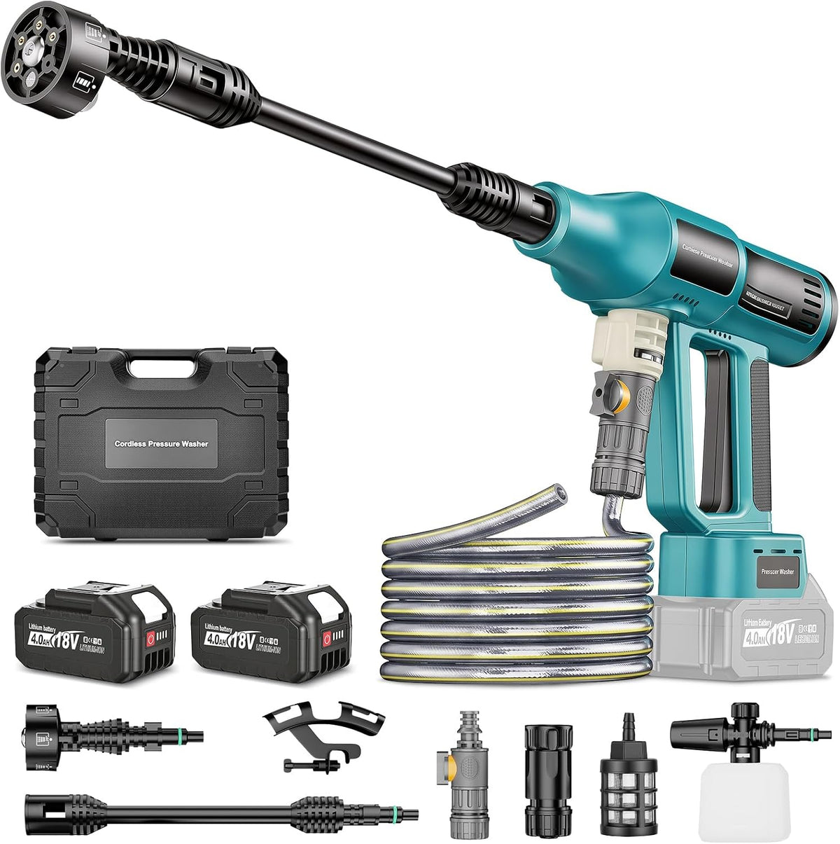 Limpiadora a presión 80 Bar, 18 V, inalámbrico, para el jardín, blayram