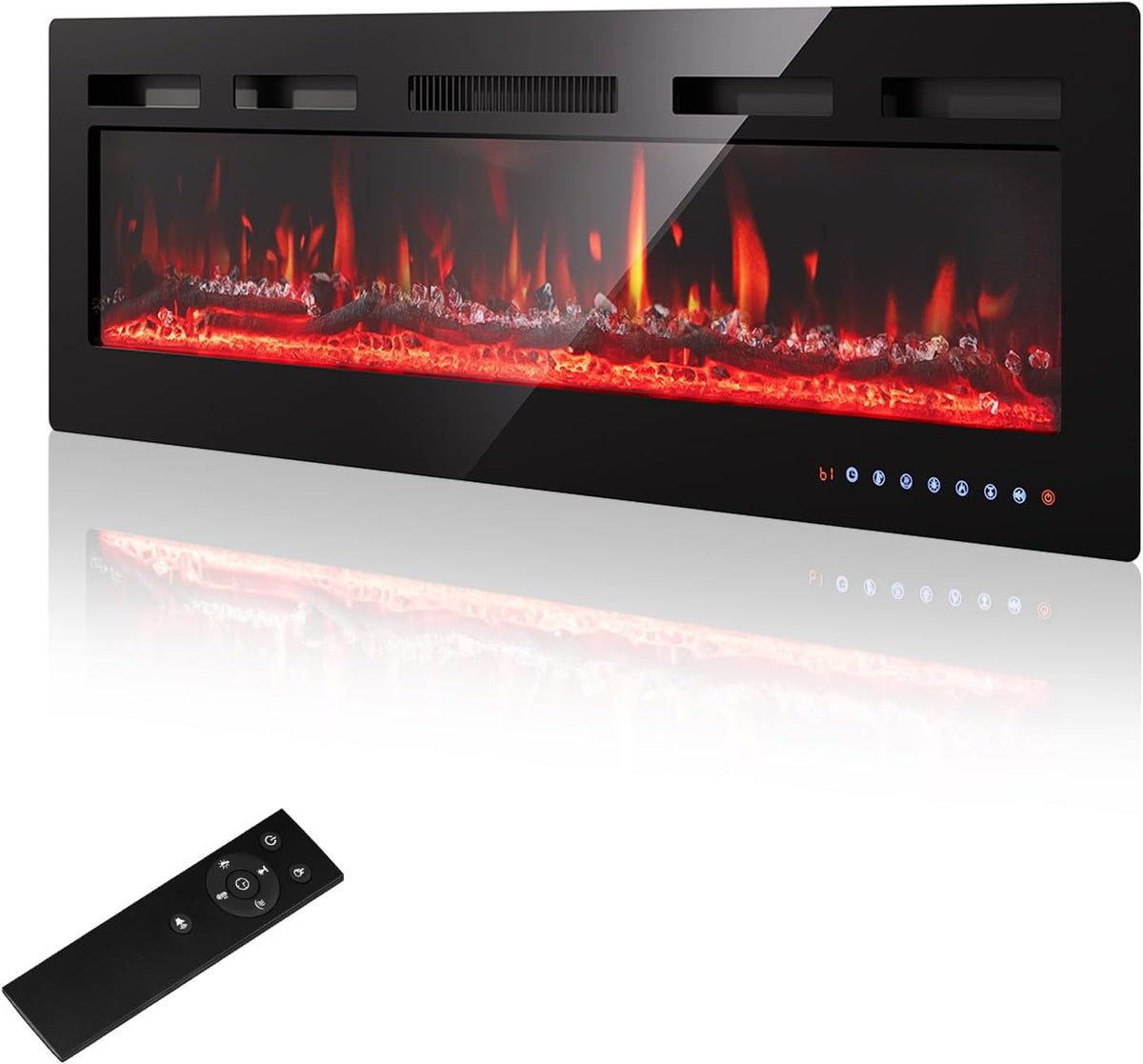 Chimeneas eléctricas 900 W/1800 W, 102 cm, 40 pouces, 15–30 °C, PURFINO