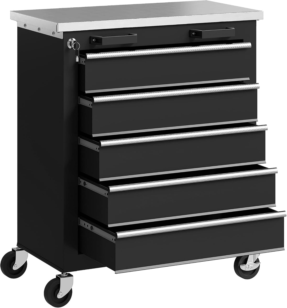 HOMCOM herramienta, con cajones, negro