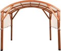 Beliani cenador de jardín, 303 × 300 cm, madera, tela, blanco, para el jardín