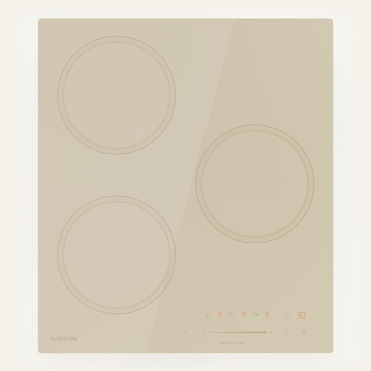 Klarstein placa de inducción, 45 cm, 6600 W, beige