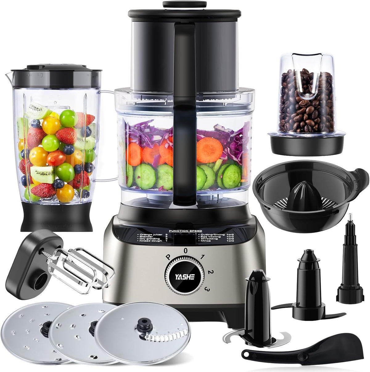 Robot de cocina, 2,5 L, 1,5 L, para la cocina, YASHE