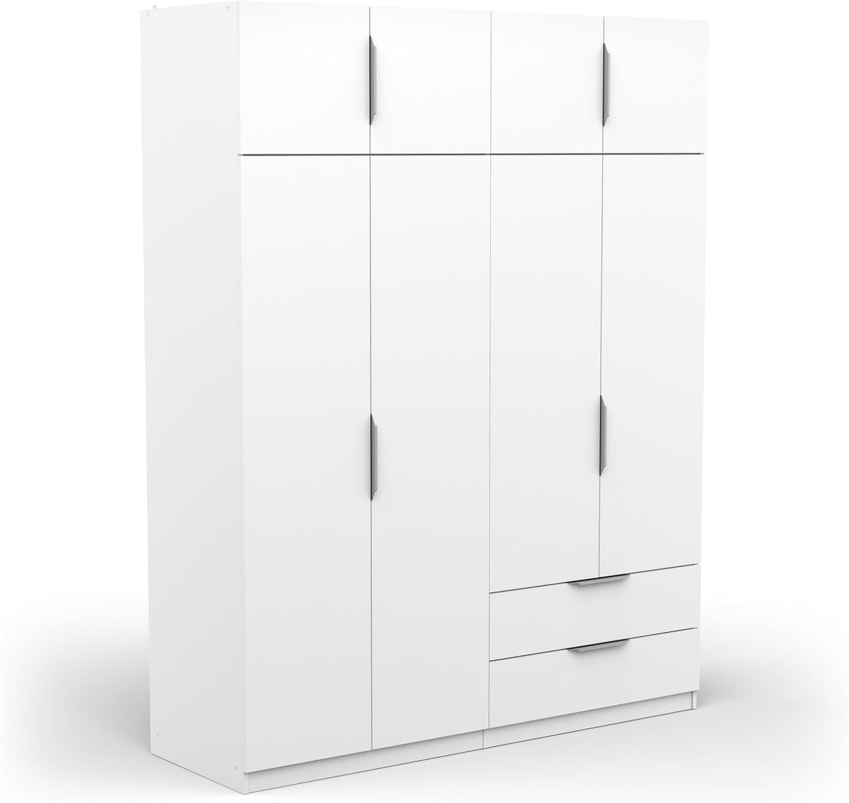 Armario, 157,3 × 51,1 × 203 cm, con cajones, con estantes, madera, blanco, Demeyere