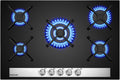 Placa de inducción GH6805BG1FC, 76 cm, 10,4 kW, vidrio, negro, para la cocina, GASLAND