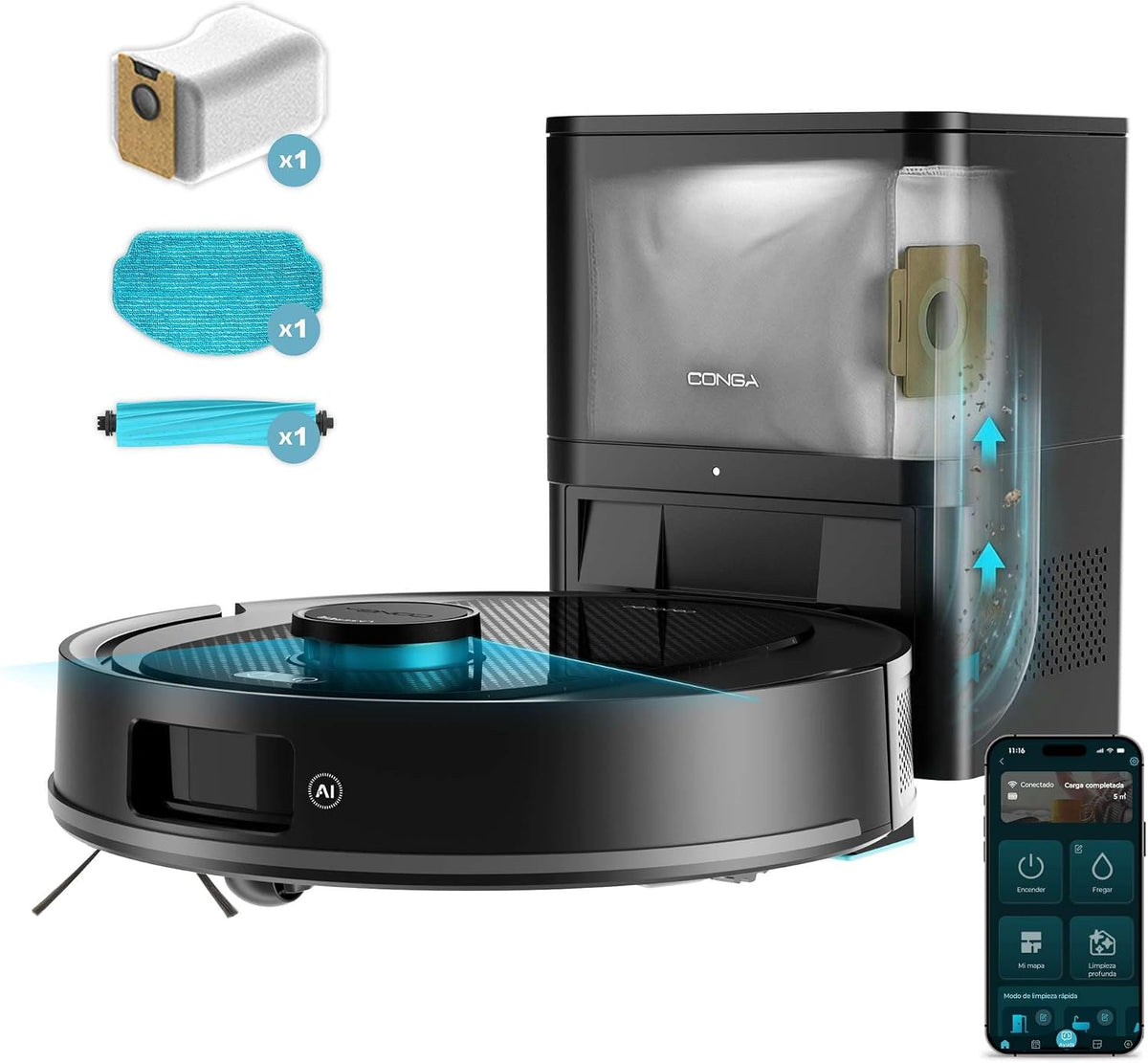 Cecotec Y80 robot aspirador, 2,5 L, control inteligente