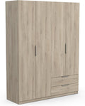 Armario, 157,3 × 51,1 × 203 cm, con cajones, con estantes, madera, gris, Demeyere