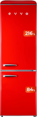 Frigorífico combi, rojo, EVVO