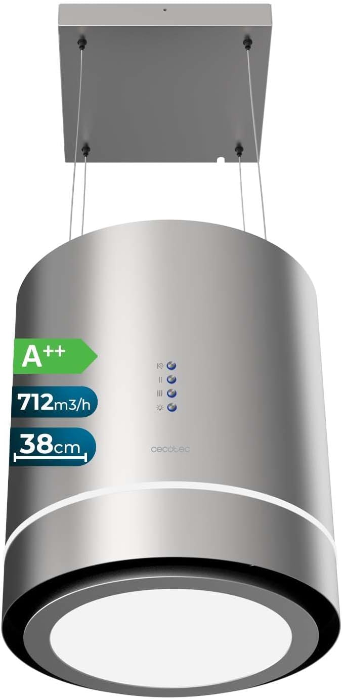 Cecotec campana extractora, 44 cm, 800 m³/h, 210 W, acero