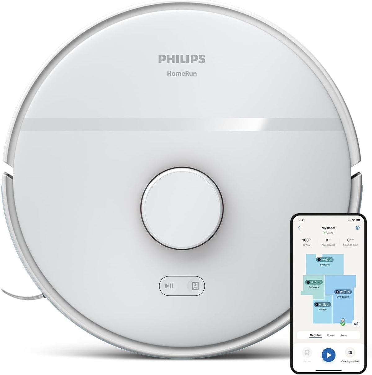 Philips XU2000/20 robot aspirador, control inteligente, blanco