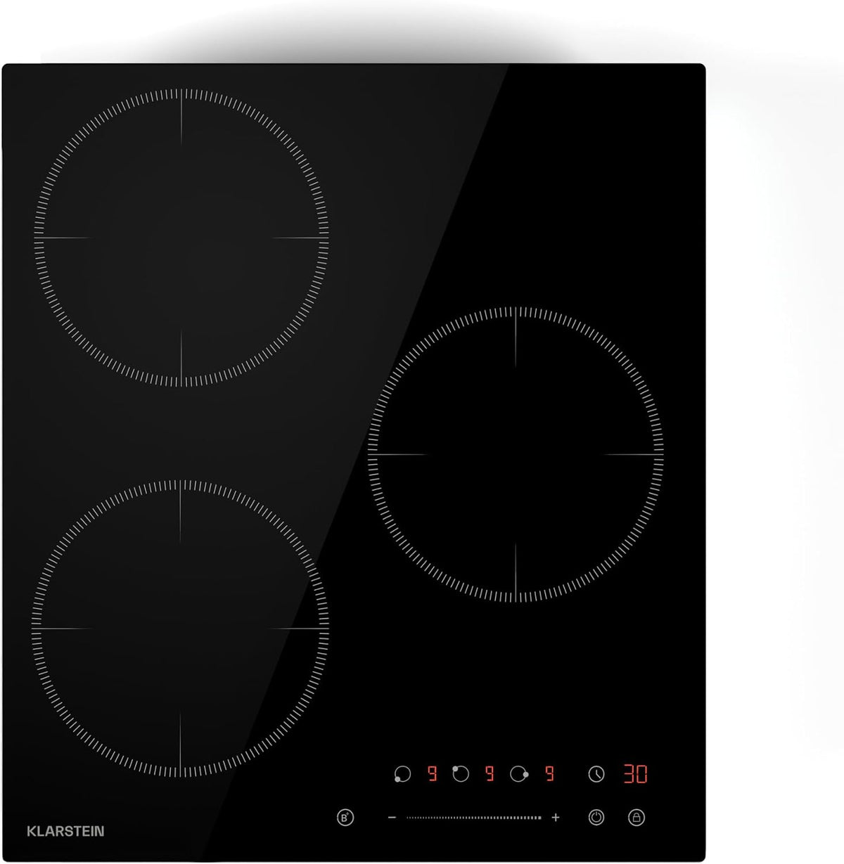 Klarstein placa de inducción, 45 cm, 6600 W, negro