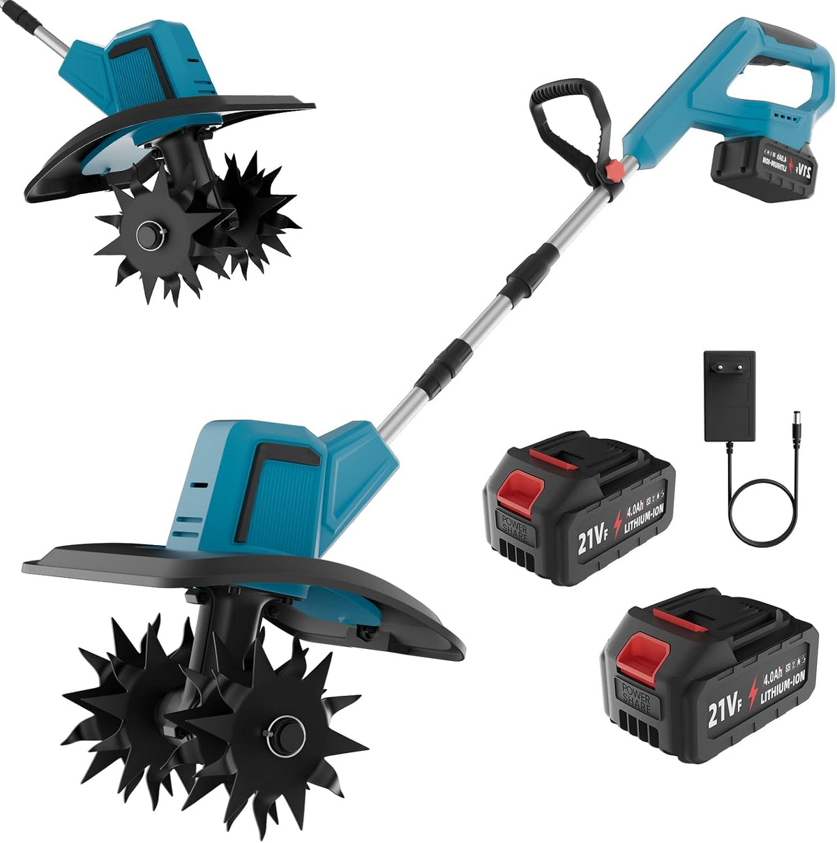 Aradoras 0Ah, 20 cm, 21 V, 550 W, sin escobillas, inalámbrico, Xoeminor