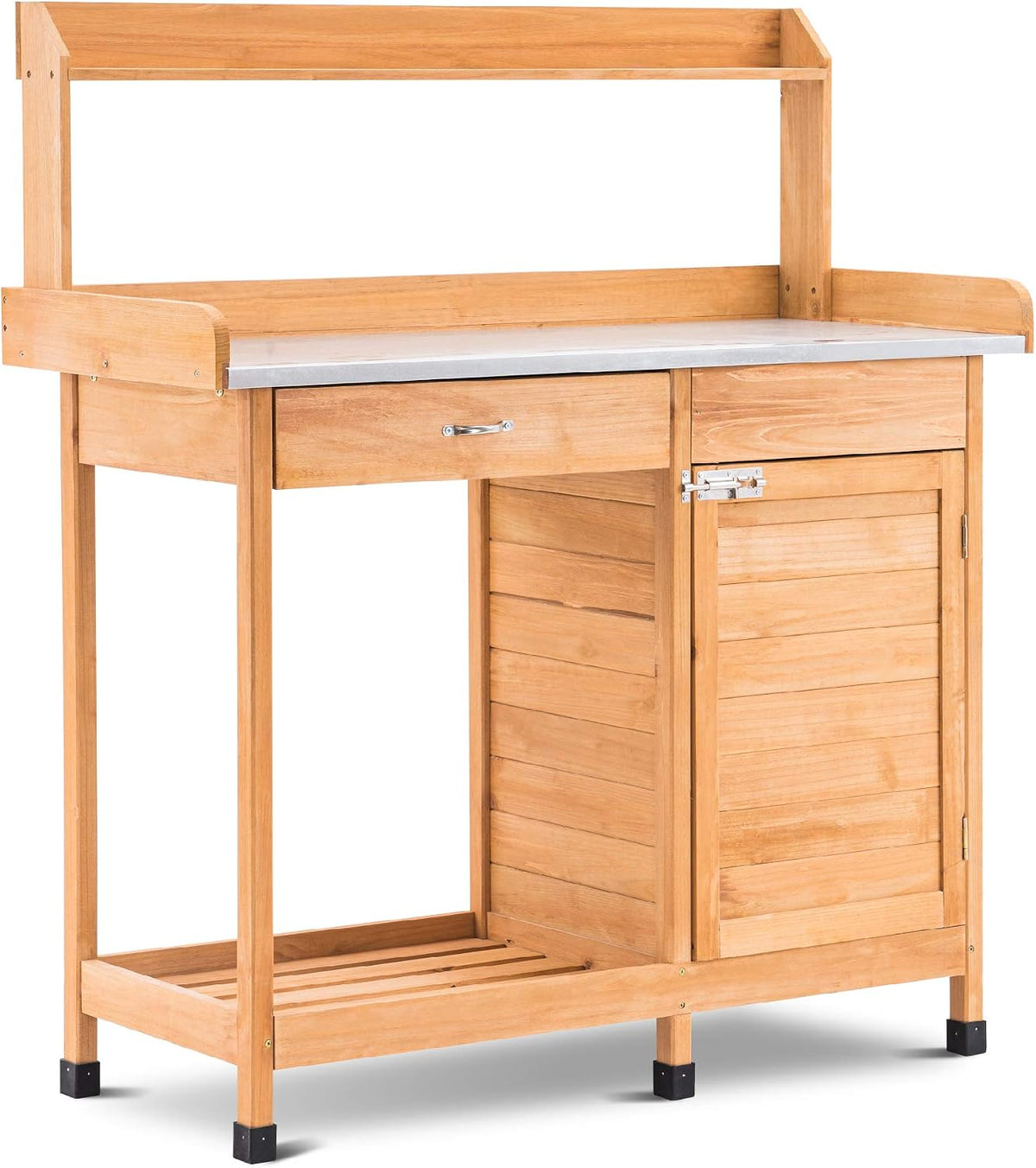 Armario, 48 × 112 × 126 cm, con estantes, madera maciza, para el jardín, para la terraza, M MCombo
