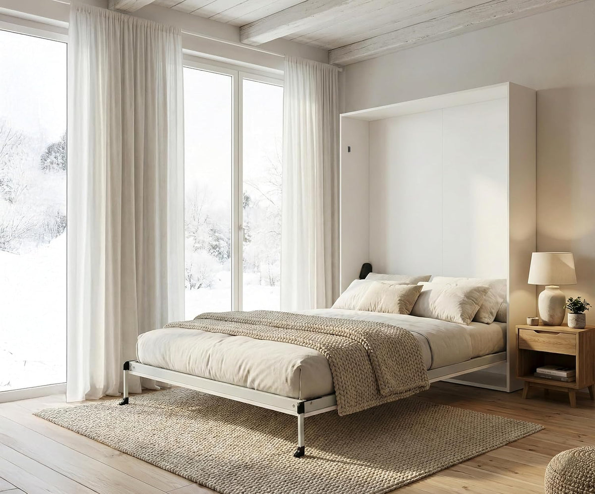 Cama, 135 × 190 cm, blanco, Vep Home