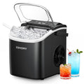 Máquinas para hacer hielo 12 kg/24H, 29 cm, negro, para la cocina, para la oficina, EUHOMY