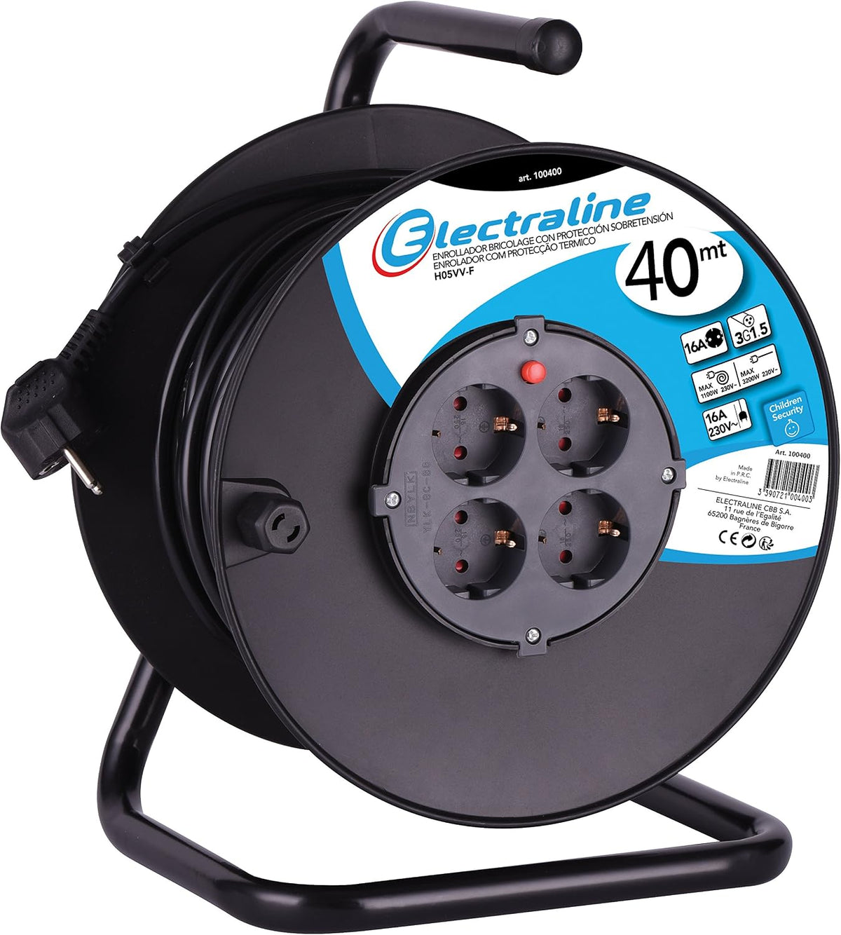 Carretes de cable HO5VVF, negro, Electraline