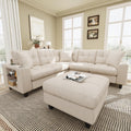 Sofá, 216,5 × 216,5 × 83 cm, beige, para el salón, Luscriate