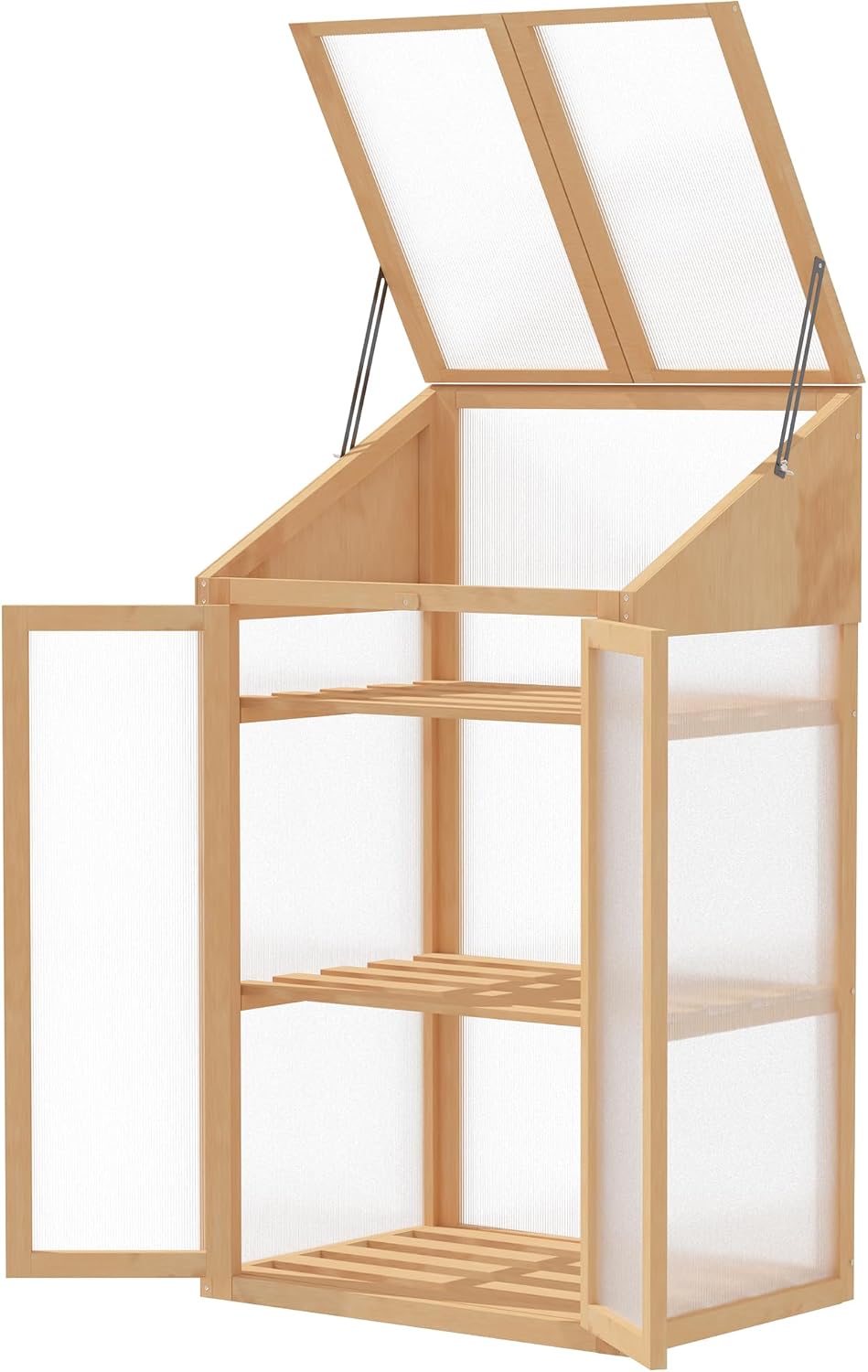 Outsunny Invernaderos, 70 × 50 × 120 cm, con estantes, madera, para el jardín