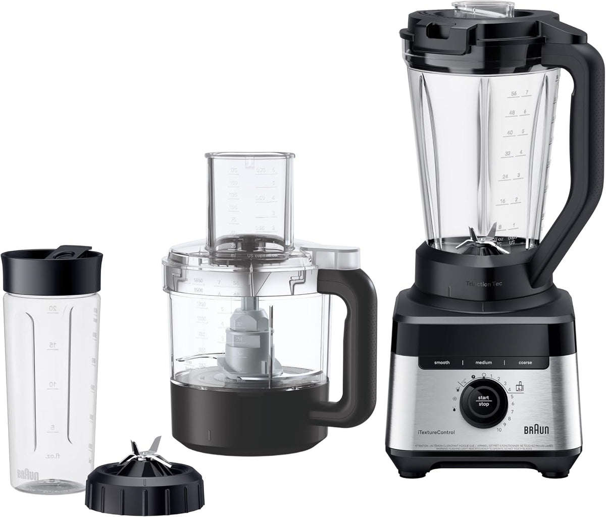 Braun Smoothie2Go batidora, 1400 W, 2 L, 1,65 L, 600 ml, negro