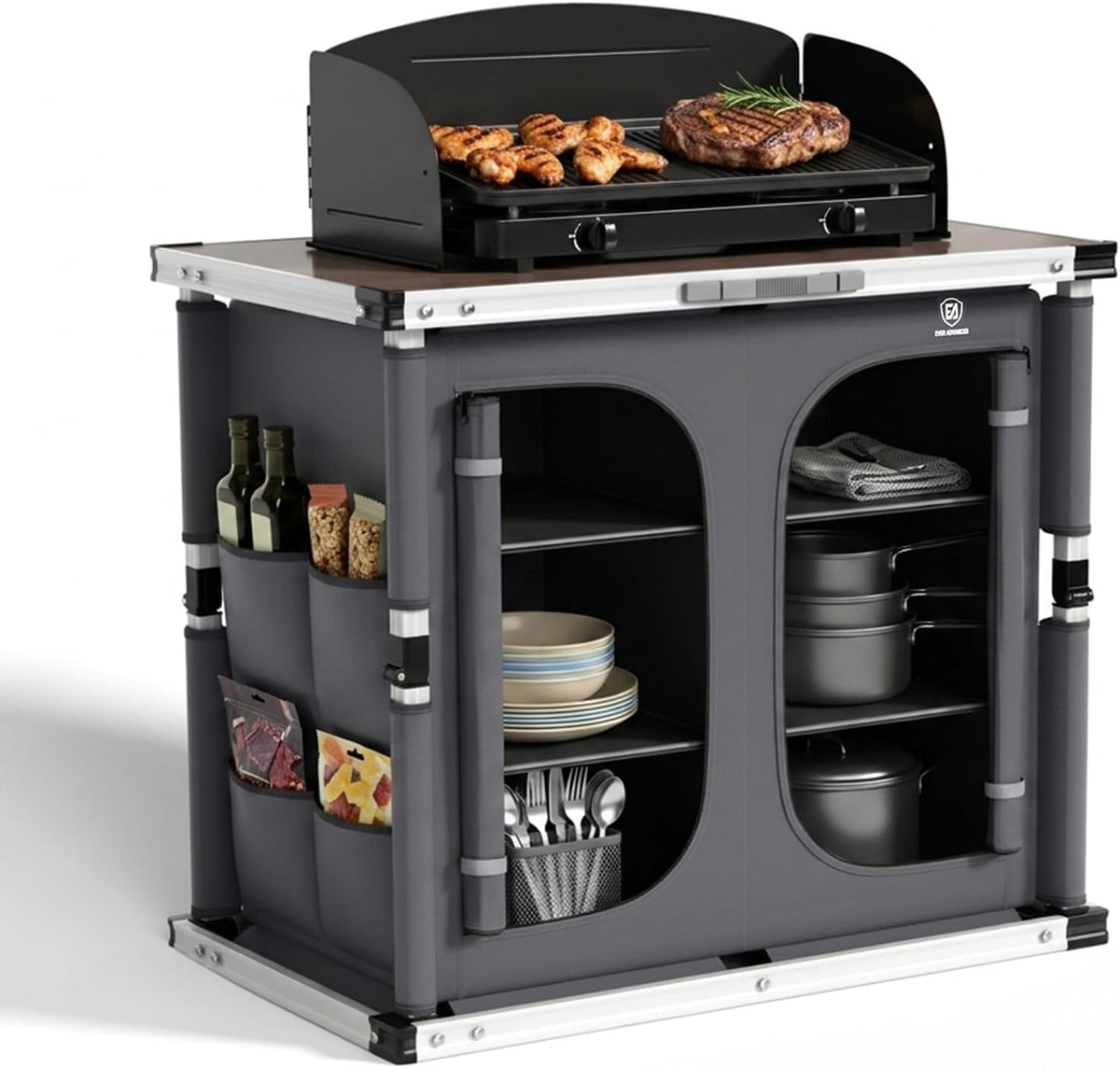 Armario, 84 × 51 cm, plegable, aluminio, para la cocina, EVER ADVANCED