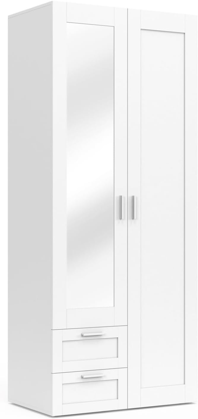 Armario, 80 cm, con cajones, con estantes, blanco, IDMarket