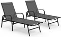 Tumbona, 185 × 58 × 50 cm, acero, tela, negro, para el jardín, IDMarket