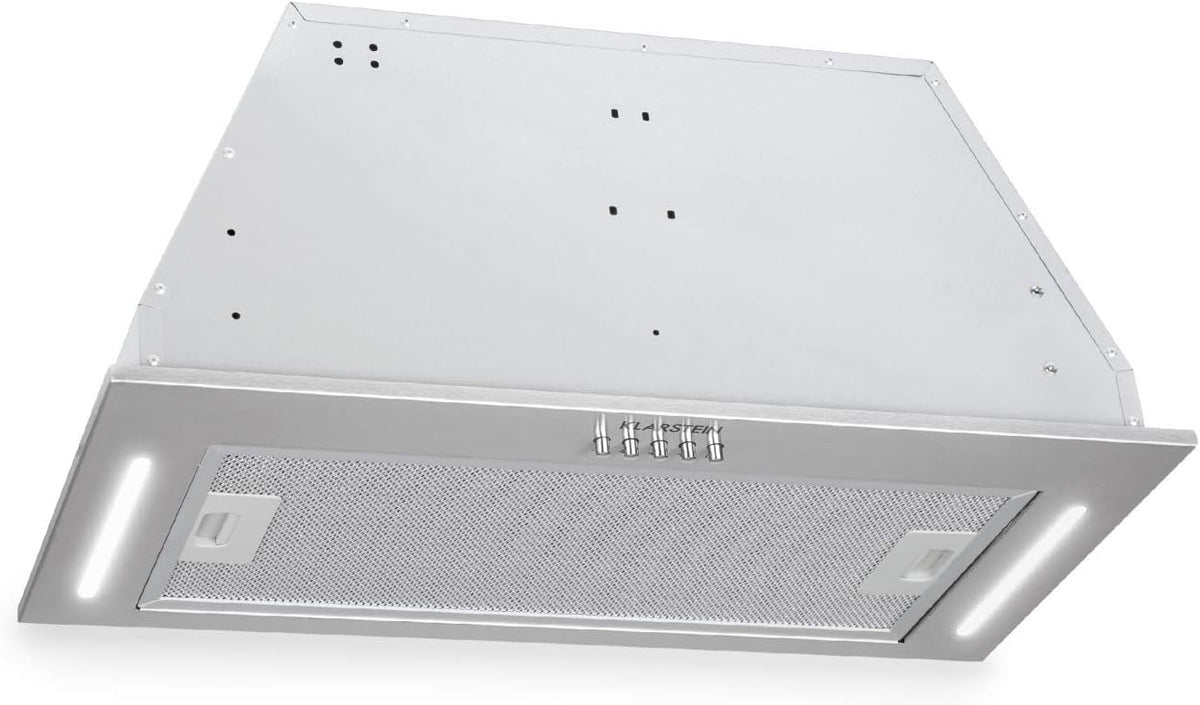 Klarstein campana extractora, 60 cm, 590 m³/h, 190 W, 61 dB, con iluminación LED, acero inoxidable