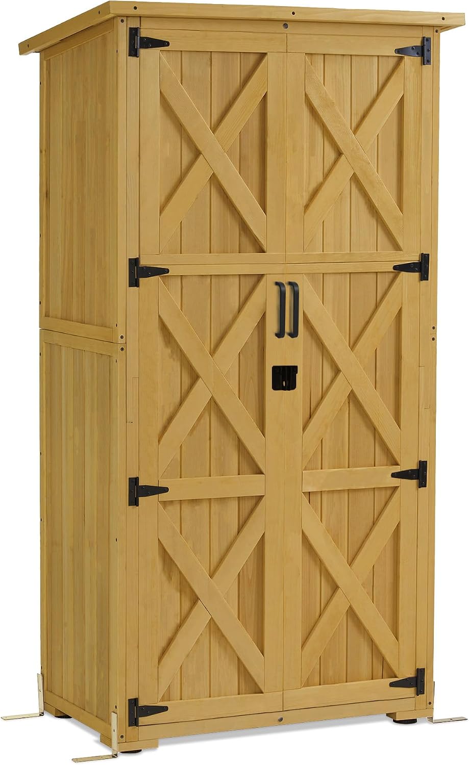 Armario 0878-F, 55 × 90 × 169 cm, madera, para el jardín, para la terraza, M MCombo