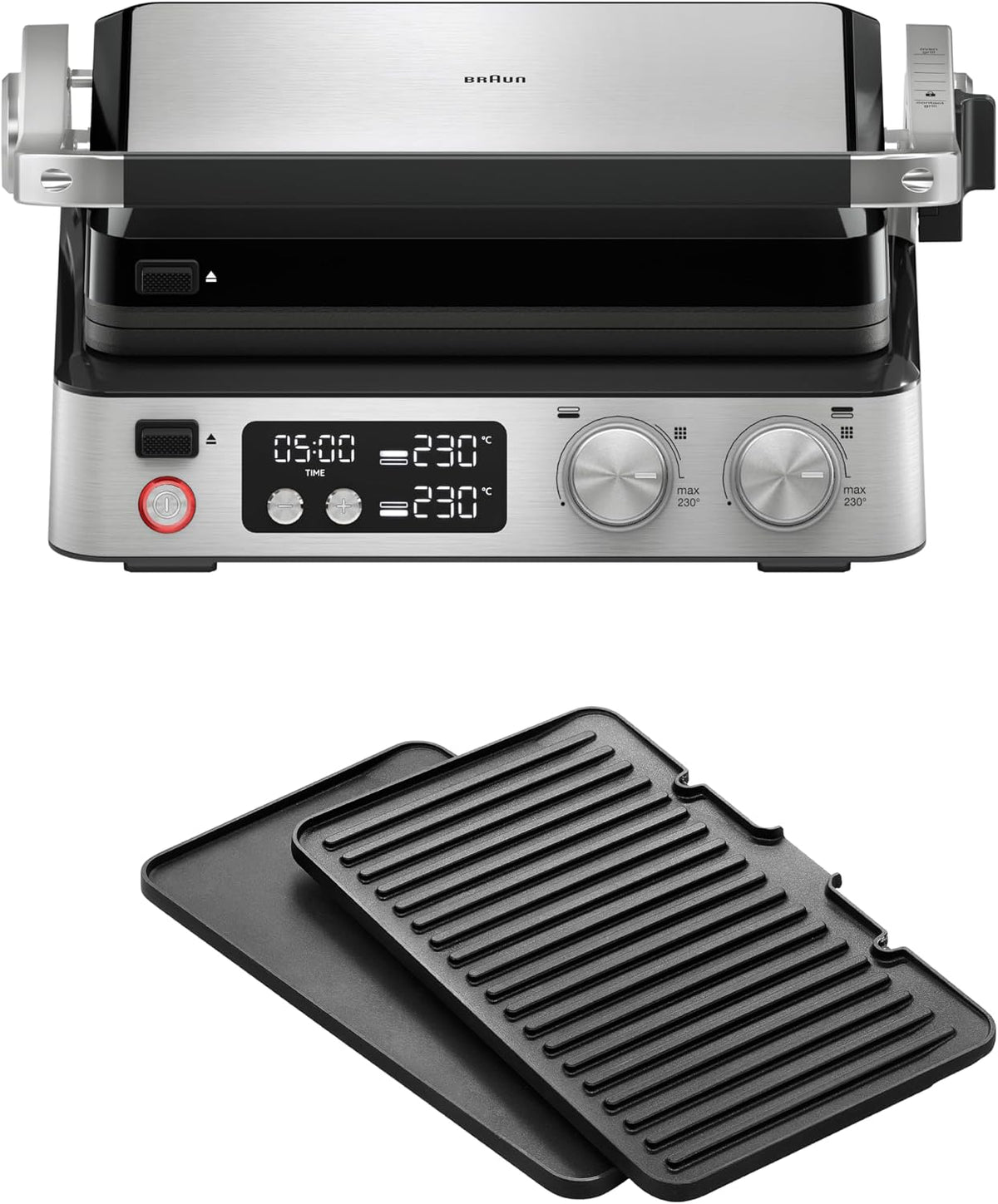 Braun CG 7040 placa de inducción, 29 × 23 cm, 2000 W, acero inoxidable, negro, para la cocina